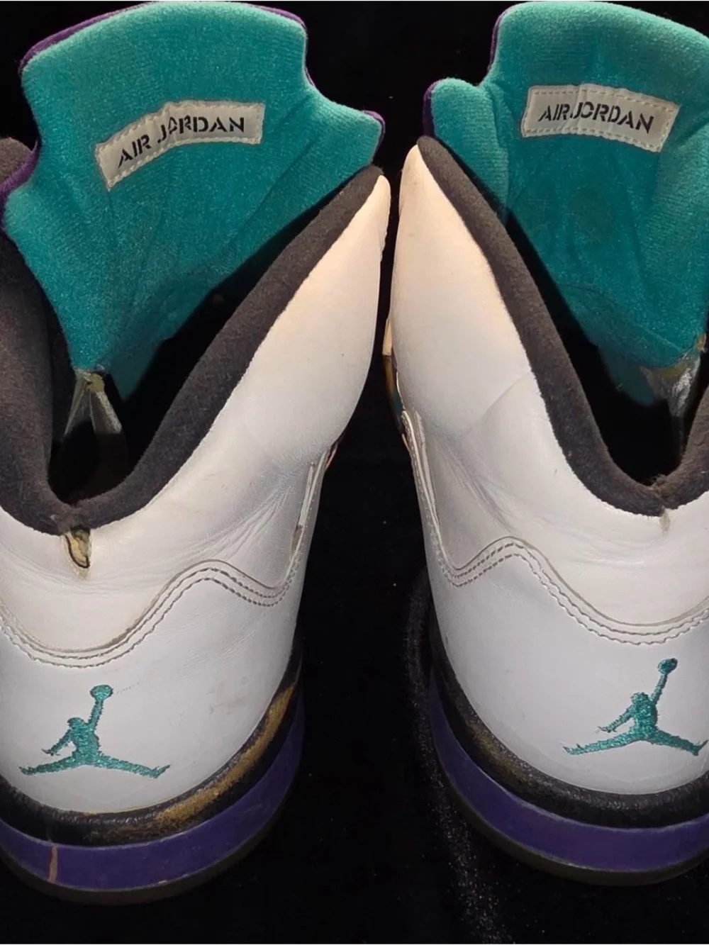 Jordan Men’s High-Top Sneakers - White, Purple, Teal
